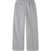 Name it Byxor - NkfNillina - Bred - Light Grey Melange - - 9 år (134) - Byxor - Bomull