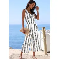 LASCANA Jumpsuit svart / vit