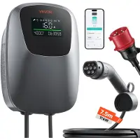 Vevor laddstation för elbilar 11 kW trefasladdare CEE 16 A, för alla elbilar och hybridbilar, 400 V AC hemladdstation typ 2 smart billaddare, med app-fjärrkontroll och digital display, IP65