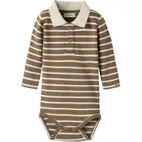 Name it Lil' Atelier Body l/ä - Polo - NbmLimia - Känguru/Turtelduva - - 62 - Body L/Ä