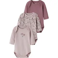 Name it Body l/ä - Noos - NbfBody - 3-pack - Violet Ice/Violet - - 50 - Body L/Ä
