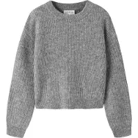 Name it Tröja - Stickad - NkfHolly - Short - Noos - Grey Melange - - 9-10 år (134-140) - Tröja