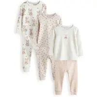 Next Pyjamas beige / nude / mörkbrun / vit