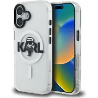 Karl Lagerfeld IML Karl Sketch Logo MagSafe-fodral för iPhone 16 – genomskinligt