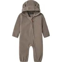 Name it Fleeceoverall - Noos - NbnMeeko - Valnöt m. Öron - - 50/56 - Fleeceoverall
