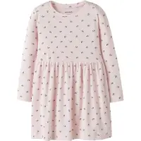 Name it Klänning - Rib - NmfNicole - Regndroppar på Roses m. Blo - - 4 år (104) - Klänning