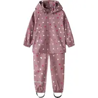 Name It Mini Regnkläder - PE - NmnDrain05 - Vemodig Mauve/Hearts - - 1½ år (86) - Regnkläder