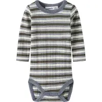 Name it Body l/ä - Ull - Rib - NbmWang - Snow White/Morel/Folkst - - 56 - Body L/Ä