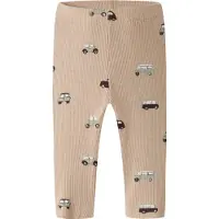 Name it Leggings - NbmOttomansk - Rib - Sesam - - 62 - Leggings