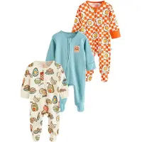 Next Pyjamas ljusblå / gul / orange / vit
