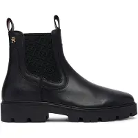 Tommy Hilfiger Leather TH Monogram Panel Chelsea Boots