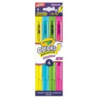 Crayola Överstrykningspennor - 4-pack - Klick - Neon - - One Size - Tusch