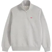 Levi's Sweatshirt 'Original HM 1/4 Zip' ljusgrå / blodröd