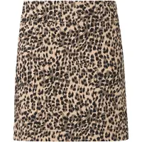 BOSS för kvinnor. 50563281 Brun leopardmönstrad minikjol Vakily (40), Casual, Djurmönster, Polyester