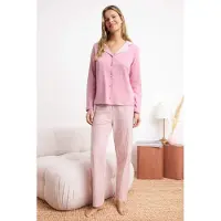 Trendyol Pyjamas ljusrosa / vit