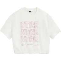 We fashion T-shirt ljusrosa / vit