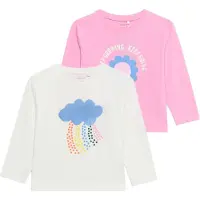 Name it T-shirt 'NMFLINDALI' ljusblå / gul / ljusrosa / vit