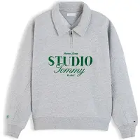 Tommy Hilfiger Sweatshirt 'STUDIO TOMMY' grå / grön