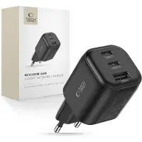Tech-Protect NCA100W-GaN väggladdare med 3 uttag och 100W - svart