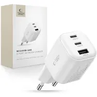 Tech-Protect NCA100W-GaN väggladdare med 3 uttag och 100W - vit