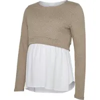 Mamalicious T-shirt 'MLMeloni' mocka / vit