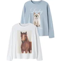 Name it T-shirt 'NKFVOTEA' opal / brun / greige / vit