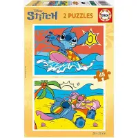 Disney Pussel - 2x48 Delar - Stitch - - One Size - Pussel
