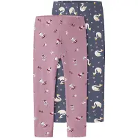 Name it Leggings - NmfVivian - 2-pack - Syren/Vintage Indigo - - 4 år (104) - Leggings