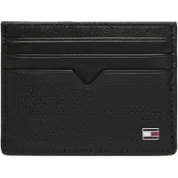 Tommy Hilfiger Perforated Leather Enamel Flag Card Holder