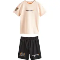 Next Pyjamas persika / mörkorange / svart / vit
