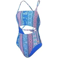 Speedo Dam Paisley Simdräkt En Del (Blå/Rosa)