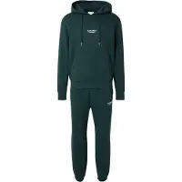 Jack & Jones Sweatshirt 'JJESOHO' mörkgrön / vit