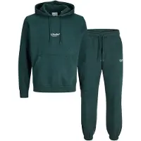 Jack & Jones Träningsoverall 'JJESOHO' mörkgrön / vit