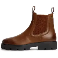 Tommy Hilfiger Leather TH Monogram Panel Chelsea Boots