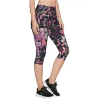 SKECHERS Dam Go Flex Blommig Högmidjad Träningsleggings (Svart)