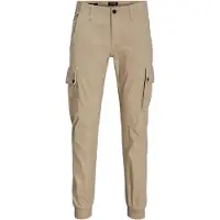 Jack & Jones Jack And Jones Cargo-byxor med uppvikt benslut för män (Vitpeppar)