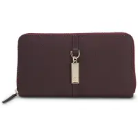 BOSS Ziparound wallet in grained leather with Double B charm