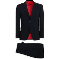 HUGO Two-piece slim-fit suit in micro-patterned wool