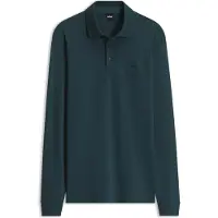 BOSS Long-sleeved polo shirt in interlock cotton with logo
