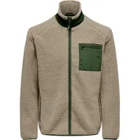 Only & Sons Fleecejacka 'ONSDALLAS' mörkbeige / mörkgrön