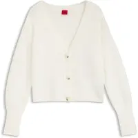 HUGO Relaxed-fit cardigan with textured wool