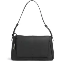 BOSS Shoulder bag in grained leather with logo plate