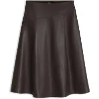 BOSS A-line nappa leather skirt with diagonal cut