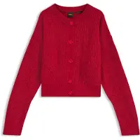 BOSS Relaxed-fit cardigan with open-knit details