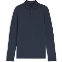 BOSS Long-sleeved polo shirt in interlock cotton with logo