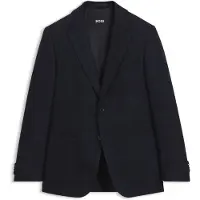 BOSS Slim-fit blazer in checked virgin wool