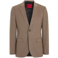 HUGO Extra-slim-fit suit jacket in melange flannel