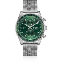 BOSS Skytraveller Pro green-dial watch with sapphire crystal