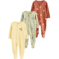 Next Pyjamas kastanjebrun / ljusgul / pastellgrön