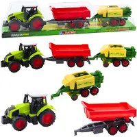 Lean Toys lantbrukstraktor-set med släp och press